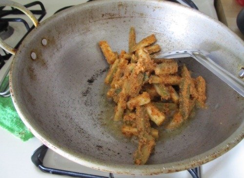 Plantain fry - Add in spiced plantain