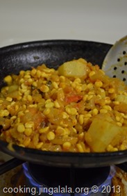 Gravy using minced meat and kadalai Paruppu